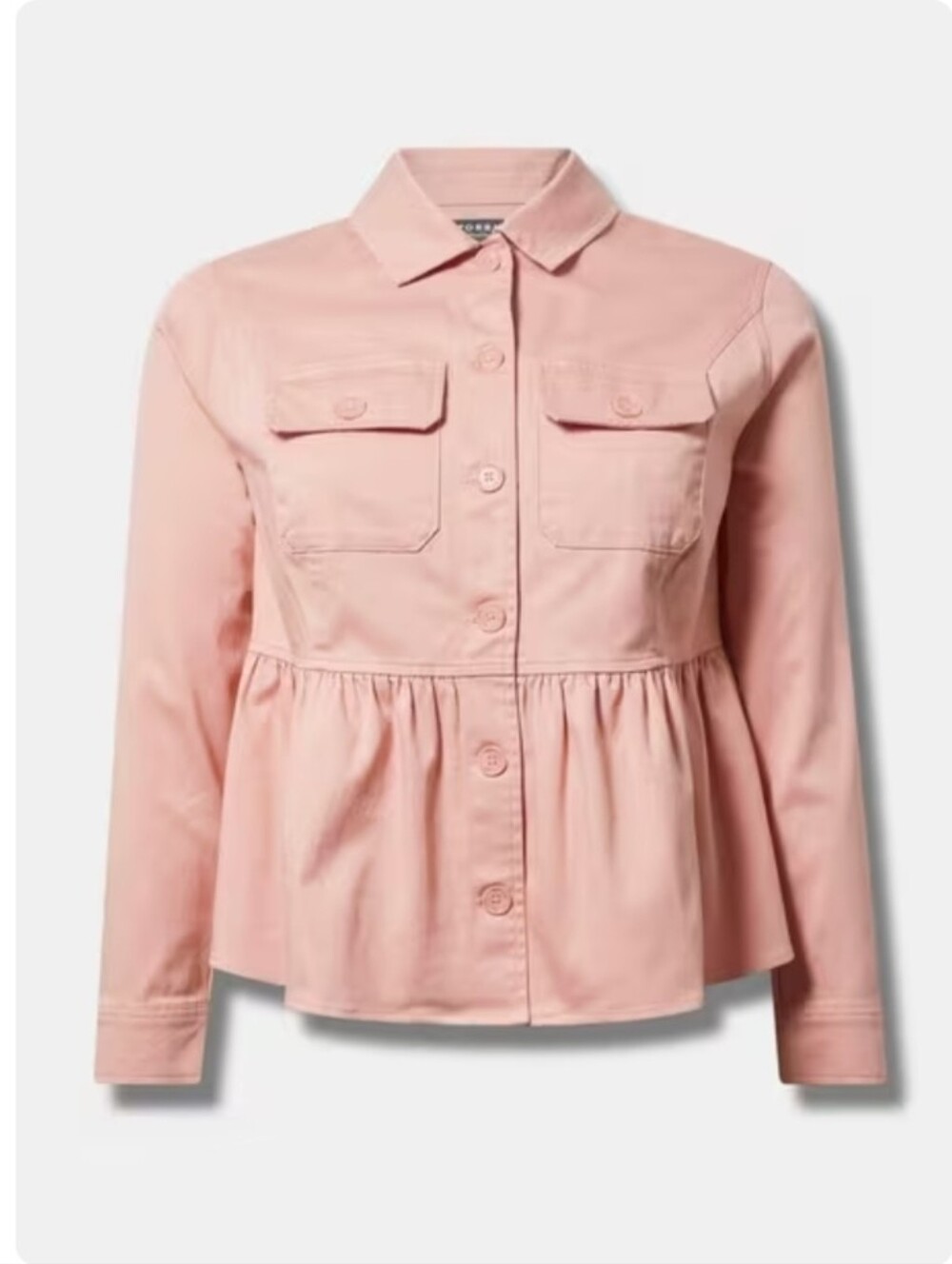 torrid Light Pink Peplum Utility Jacket